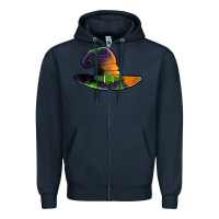 Navy Purple leopard witch hat Zipper Hoodie - Jasminsmagicworld