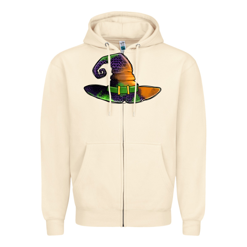 Purple Leopard Witch Hat Zipper Hoodie by Jasminsmagicworld | Teevron