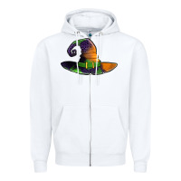 White Purple leopard witch hat Zipper Hoodie - Jasminsmagicworld