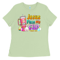 Matcha Jesus Fills My Cup Easter Ladies Tee - CowhideDigitalArt