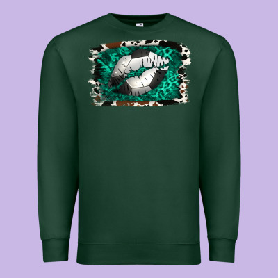 Soccer Lips Premium Sweatshirt Designed By Jasminsmagicworld