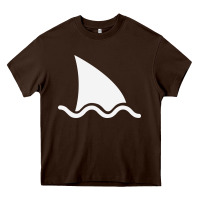 Chocolate Brown shark fin Heavy Core Tee - DesigneFamous