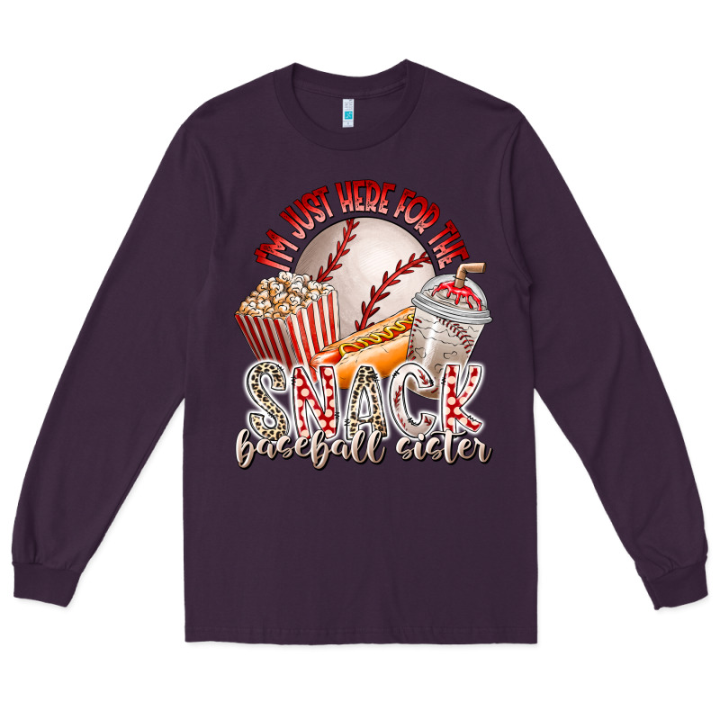 I Am Just Here For The Snack Baseball Sister Long Sleeve Tee by RacoonDesign | Teevron