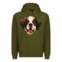 Army Green st bernard Premium Hoodie - Jasminsmagicworld