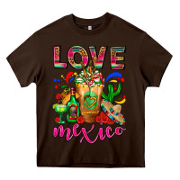 Chocolate Brown Love Mexico Cold Drink Frappe Heavy Core Tee - FaDigitalArtStudio