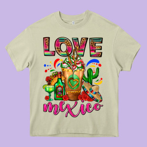 Love Mexico Cold Drink Frappe Heavy Core Tee Designed By Fadigitalartstudio