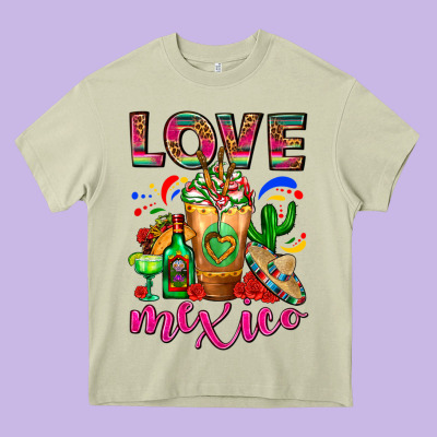 Love Mexico Cold Drink Frappe Heavy Core Tee Designed By Fadigitalartstudio