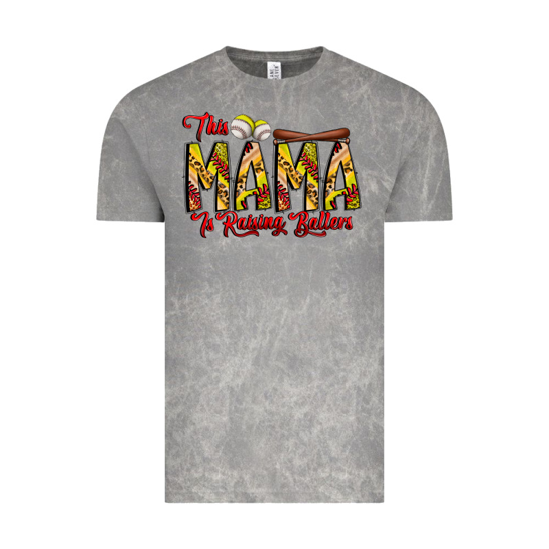 This Mama Is Raising Ballers Softball And Baseball Vintage Tee by CowhideDigitalArt | Teevron
