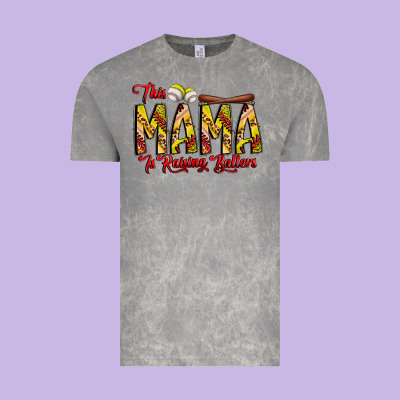 This Mama Is Raising Ballers Softball And Baseball Vintage Tee Designed By Cowhidedigitalart