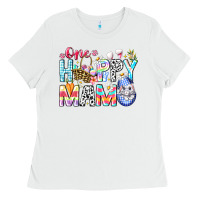 White One Happy Mama Easter Bunny Ladies Tee - CowhideDigitalArt