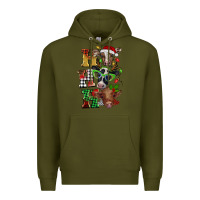 Army Green Christmas ho ho ho cow Premium Hoodie - BarkalooDesign