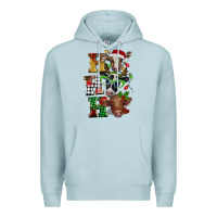 Blue Mist Christmas ho ho ho cow Premium Hoodie - BarkalooDesign