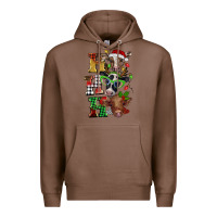 Chestnut Christmas ho ho ho cow Premium Hoodie - BarkalooDesign