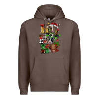 Coffee Christmas ho ho ho cow Premium Hoodie - BarkalooDesign