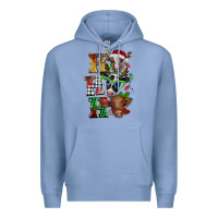Colony Blue Christmas ho ho ho cow Premium Hoodie - BarkalooDesign