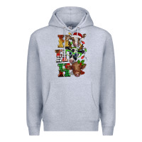 Heather Grey Christmas ho ho ho cow Premium Hoodie - BarkalooDesign