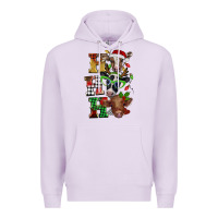 Lilac Christmas ho ho ho cow Premium Hoodie - BarkalooDesign