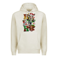 Oatmeal Heather Christmas ho ho ho cow Premium Hoodie - BarkalooDesign