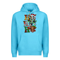 Ocean Blue Christmas ho ho ho cow Premium Hoodie - BarkalooDesign