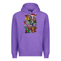 Purple Christmas ho ho ho cow Premium Hoodie - BarkalooDesign