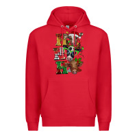Red Christmas ho ho ho cow Premium Hoodie - BarkalooDesign