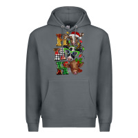 Rock Christmas ho ho ho cow Premium Hoodie - BarkalooDesign