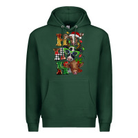 Sports Green Christmas ho ho ho cow Premium Hoodie - BarkalooDesign