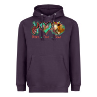 Plum Peace Love Cows Heavyweight Hoodie - Jasminsmagicworld