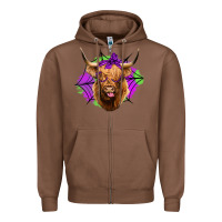 Chestnut halloween highland cow Zipper Hoodie - Jasminsmagicworld