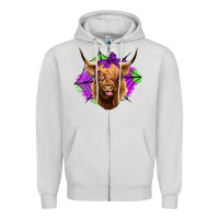 Dove Grey halloween highland cow Zipper Hoodie - Jasminsmagicworld