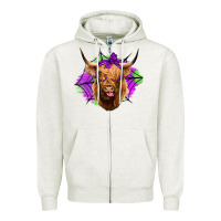 Oatmeal Heather halloween highland cow Zipper Hoodie - Jasminsmagicworld