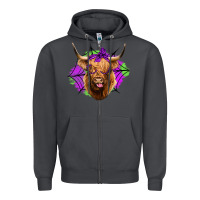 Smoke halloween highland cow Zipper Hoodie - Jasminsmagicworld