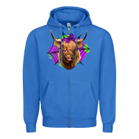 True Royal halloween highland cow Zipper Hoodie - Jasminsmagicworld