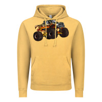 Vintage Mustard monster truck Vintage Hoodie - Artiststas
