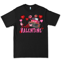 Black hello valentine valentine's day truck Premium Tee - FaDigitalArtStudio