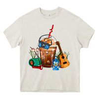 Cream Camping Frappe Coffee Heavy Core Tee - FaDigitalArtStudio