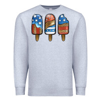 Heather Grey Patriotic Leopard Popsicles Premium Sweatshirt - Jasminsmagicworld