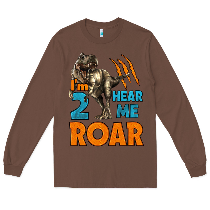 I'm Two Hear Me Roar Dinosaur Birthday Long Sleeve Tee by LillyAllenDesigns | Teevron