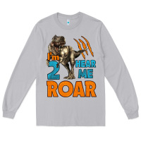 Moon Dust i'm two hear me roar dinosaur birthday Long Sleeve Tee - LillyAllenDesigns