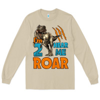 Mushroom i'm two hear me roar dinosaur birthday Long Sleeve Tee - LillyAllenDesigns