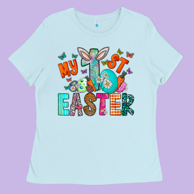 My 1st Easter Ladies Tee Designed By Cowhidedigitalart