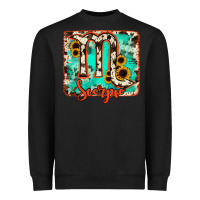 Black Scorpio turquoise cowhide Heavyweight Sweatshirt - RanaPortraitStore