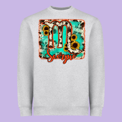 Scorpio Turquoise Cowhide Heavyweight Sweatshirt Designed By Ranaportraitstore