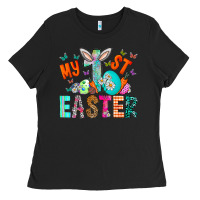 Black My 1st Easter Ladies Tee - CowhideDigitalArt
