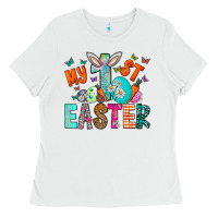 White My 1st Easter Ladies Tee - CowhideDigitalArt