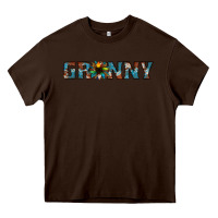 Chocolate Brown granny cowhide sunflower Heavy Core Tee - Jasminsmagicworld