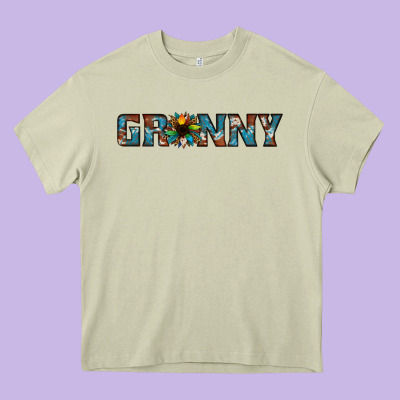Granny Cowhide Sunflower Heavy Core Tee Designed By Jasminsmagicworld