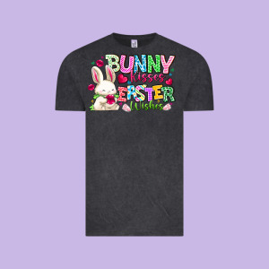 Bunny Kisses Easter Wishes Vintage Tee Designed By Cowhidedigitalart