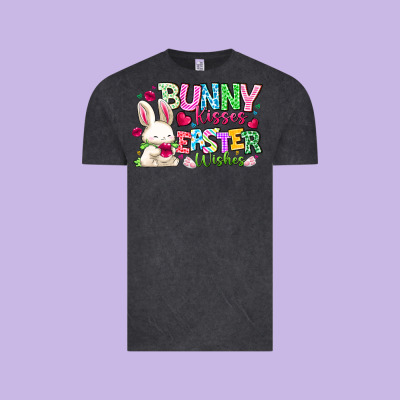 Bunny Kisses Easter Wishes Vintage Tee Designed By Cowhidedigitalart