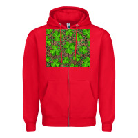 Red shamrock and leopard Zipper Hoodie - RanaPortraitStore